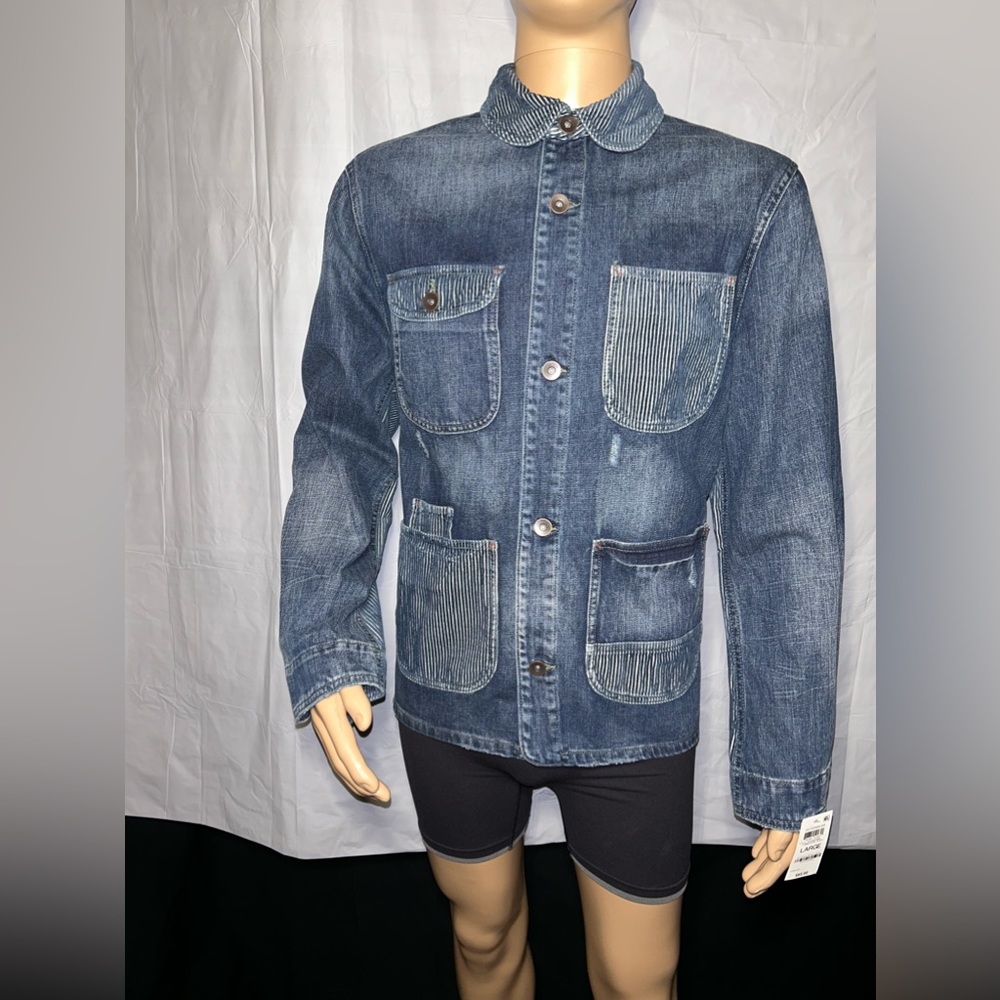 Sun + Stone mixed media denim jacket